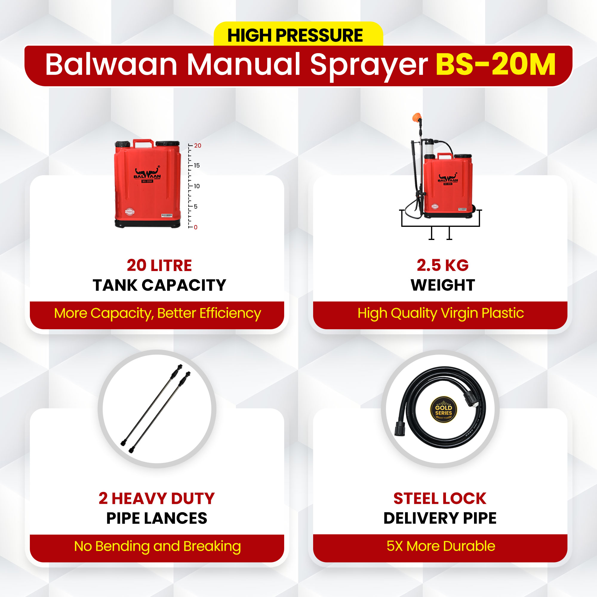 Balwaan BS 20M Manual Sprayer (Gold Series) 7