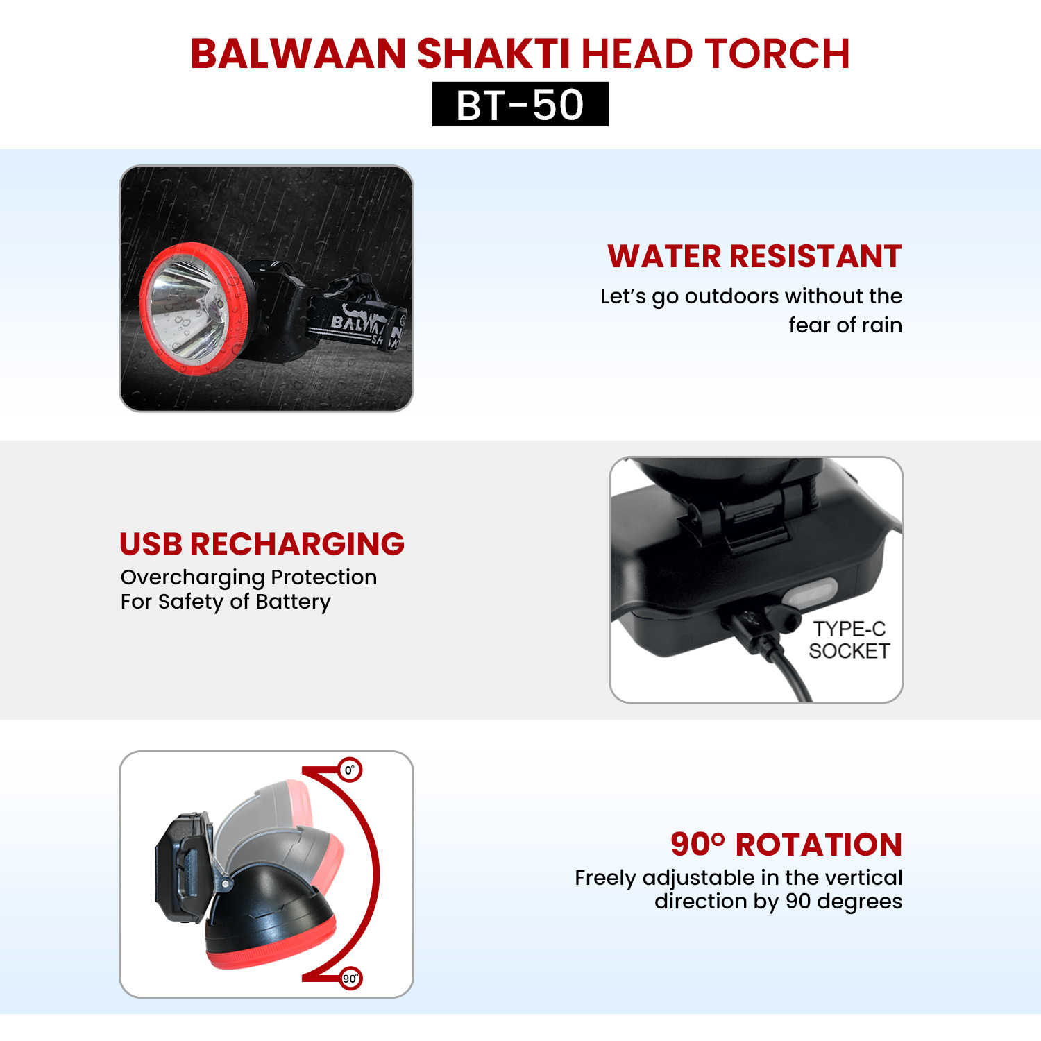 Balwaan Shakti BT 50 Head Torch 2