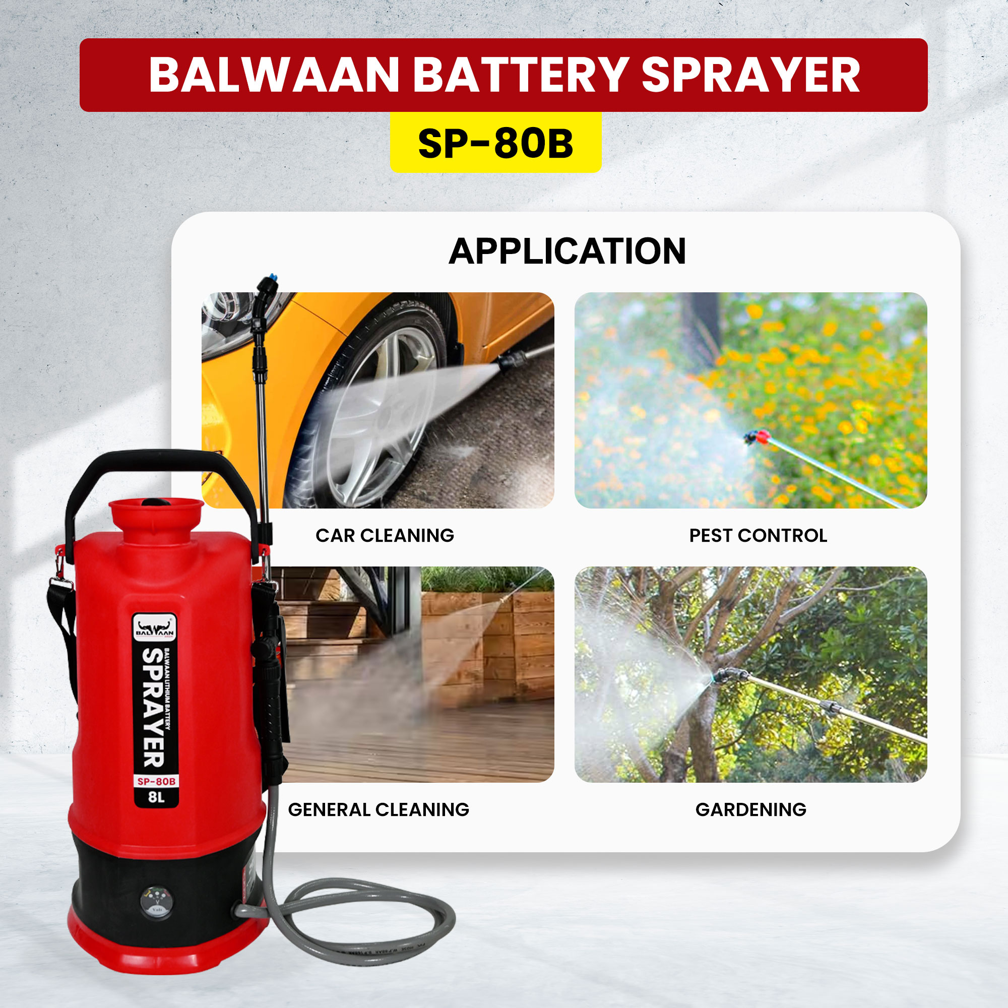 Balwaan SP 80B Li-Ion Battery Sprayer (8L) 2