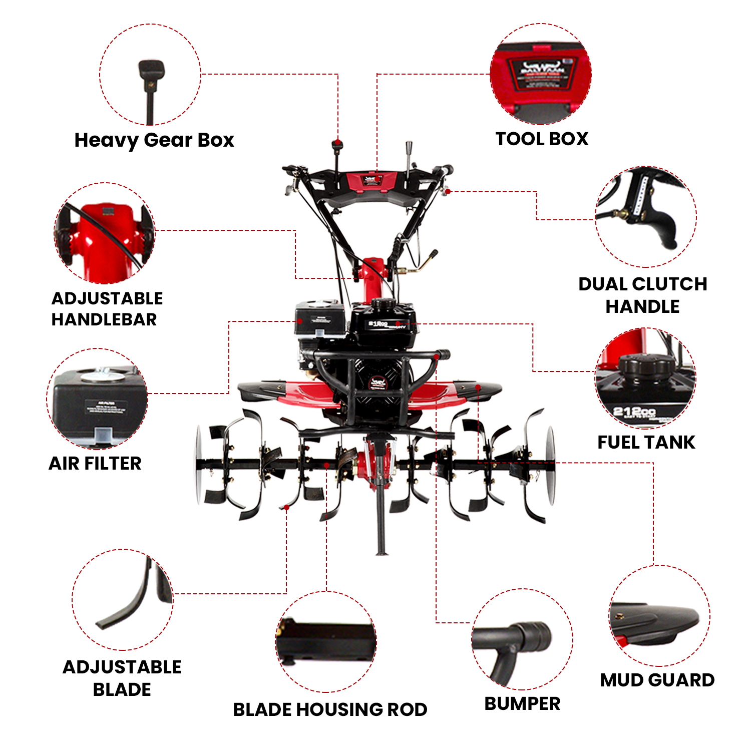 Balwaan BP 700 Power Weeder- Red Tiger (Petrol) 5