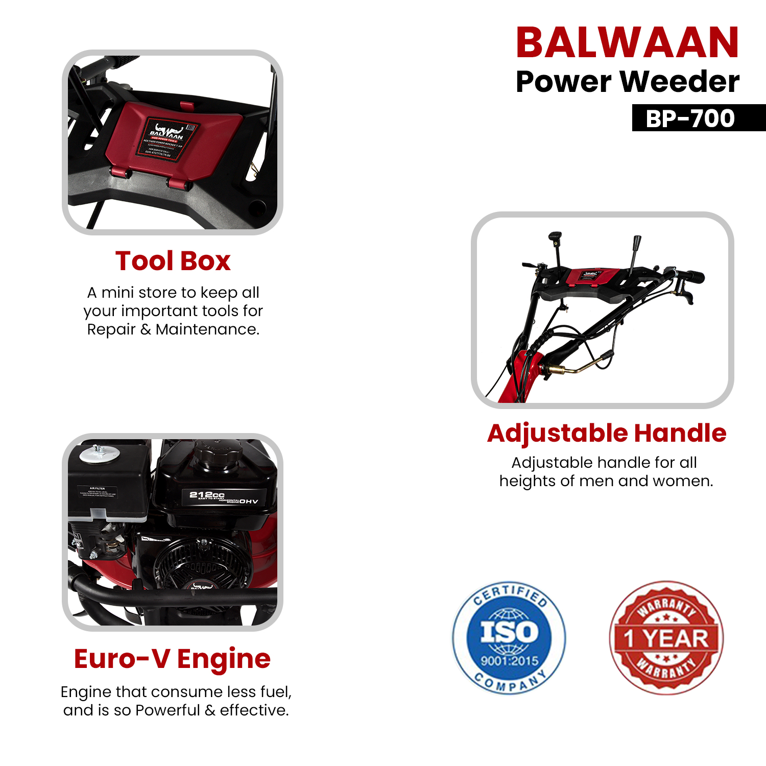Balwaan BP 700 Power Weeder- Red Tiger (Petrol) 2