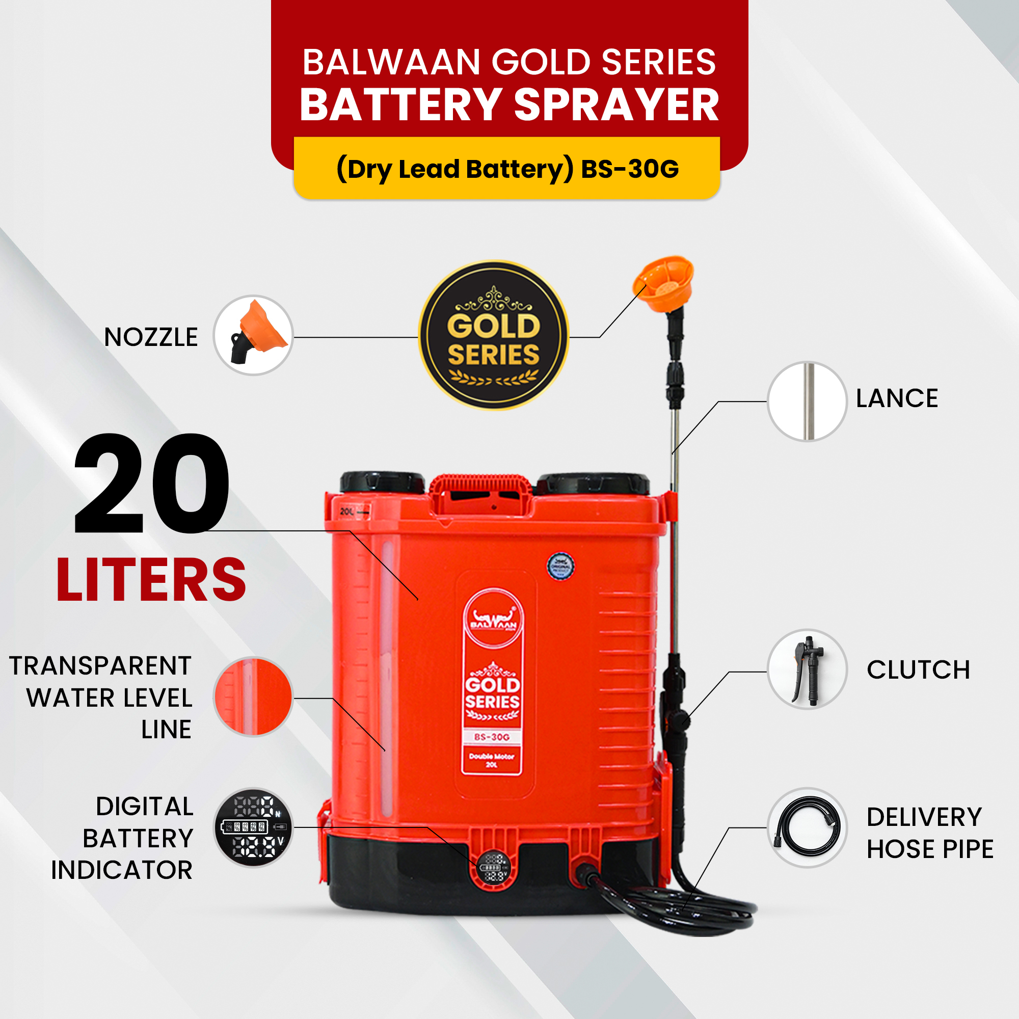 Balwaan BS 30G (Gold Series) Battery Sprayer 6