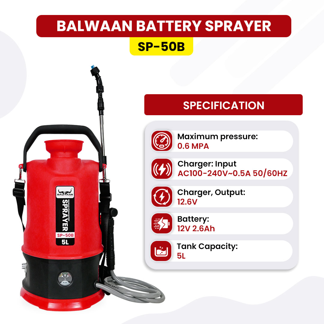 Balwaan SP 50B Li-Ion Battery Sprayer (5L) 3